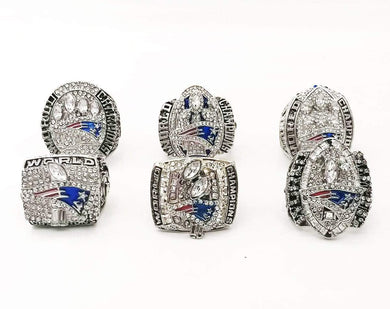 2001/2002/2004/2014/2016/2018 New England Patriots Replica Super Bowl Championship Rings Set